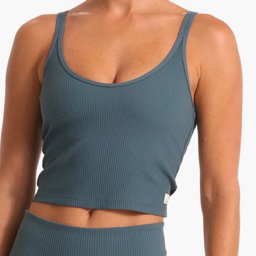 VUORI | Rib Crop Tank | Size | Color Stone